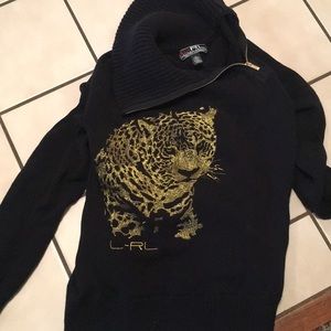 Ralph Lauren sweater with gold accent